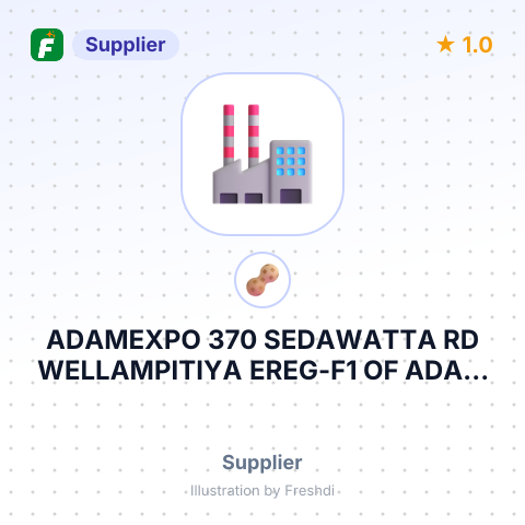 ADAMEXPO 370 SEDAWATTA RD WELLAMPITIYA EREG-F1 OF ADAM IMP & EXP PENDING – summary card, no photo uploaded yet