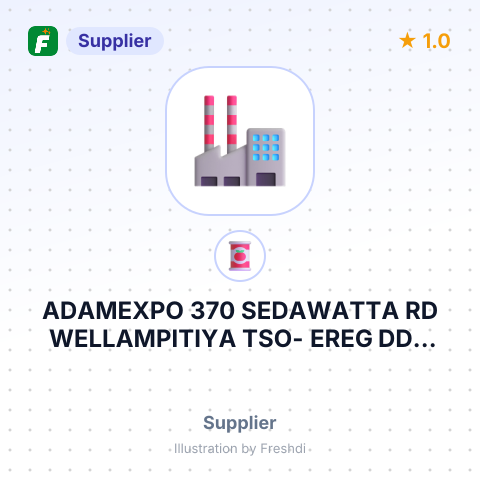ADAMEXPO 370 SEDAWATTA RD WELLAMPITIYA TSO- EREG DDC RMU ORDER – summary card, no photo uploaded yet
