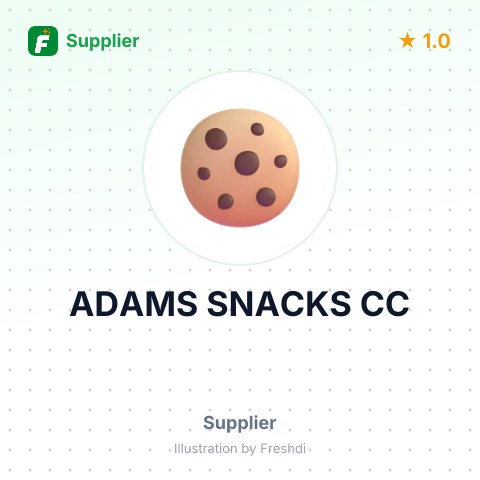 ADAMS SNACKS CC – summary card, no photo uploaded yet