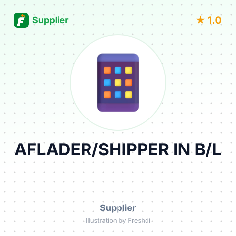 AFLADER/SHIPPER IN B/L – summary card, no photo uploaded yet