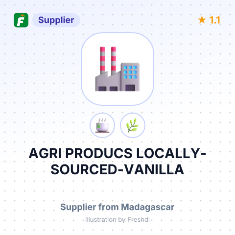 AGRI PRODUCS LOCALLY-SOURCED-VANILLA – summary card, no photo uploaded yet