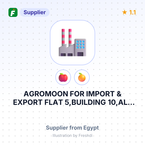 AGROMOON FOR IMPORT & EXPORT FLAT 5,BUILDING 10,ALF WEHDA NOBARIA,EGYPT – summary card, no photo uploaded yet