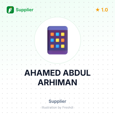 AHAMED ABDUL ARHIMAN – summary card, no photo uploaded yet