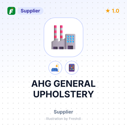 AHG GENERAL UPHOLSTERY – summary card, no photo uploaded yet