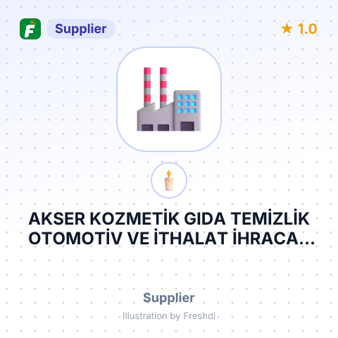 AKSER KOZMETİK GIDA TEMİZLİK OTOMOTİV VE İTHALAT İHRACAT SANAYİ TİCARET LİMİTED ŞİRKETİ – summary card, no photo uploaded yet