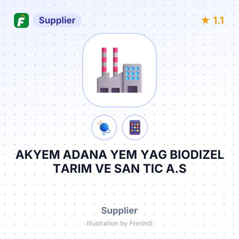AKYEM ADANA YEM YAG BIODIZEL TARIM VE SAN TIC A.S – summary card, no photo uploaded yet