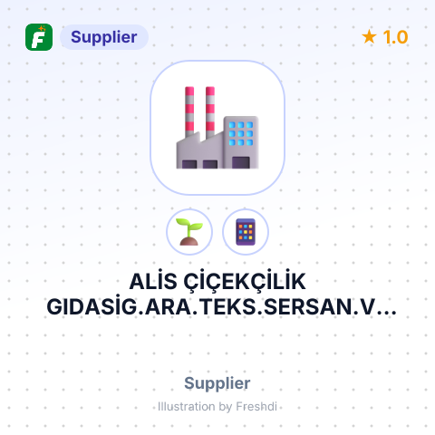 ALİS ÇİÇEKÇİLİK GIDASİG.ARA.TEKS.SERSAN.VE TİC. LTD – summary card, no photo uploaded yet