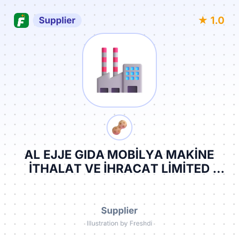 AL EJJE GIDA MOBİLYA MAKİNE İTHALAT VE İHRACAT LİMİTED ŞİRKETİ – summary card, no photo uploaded yet