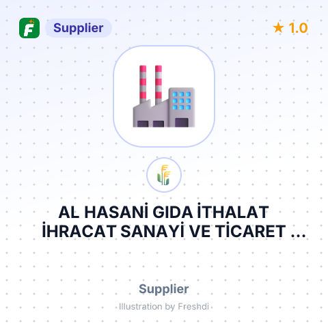 AL HASANİ GIDA İTHALAT İHRACAT SANAYİ VE TİCARET LİMİTED ŞİRKETİ – summary card, no photo uploaded yet