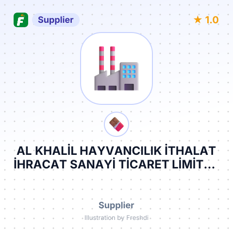 AL KHALİL HAYVANCILIK İTHALAT İHRACAT SANAYİ TİCARET LİMİTED ŞİRKETİ – summary card, no photo uploaded yet