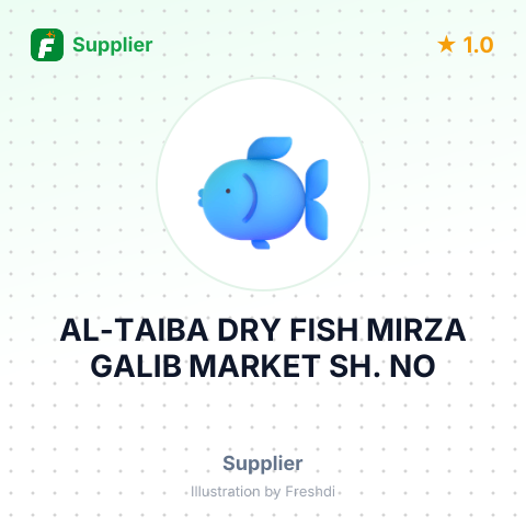 AL-TAIBA DRY FISH MIRZA GALIB MARKET SH. NO – summary card, no photo uploaded yet