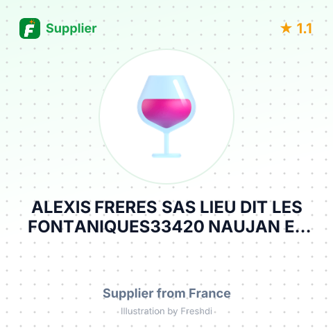 ALEXIS FRERES SAS LIEU DIT LES FONTANIQUES33420 NAUJAN ET POSTIAC FRANCE – summary card, no photo uploaded yet