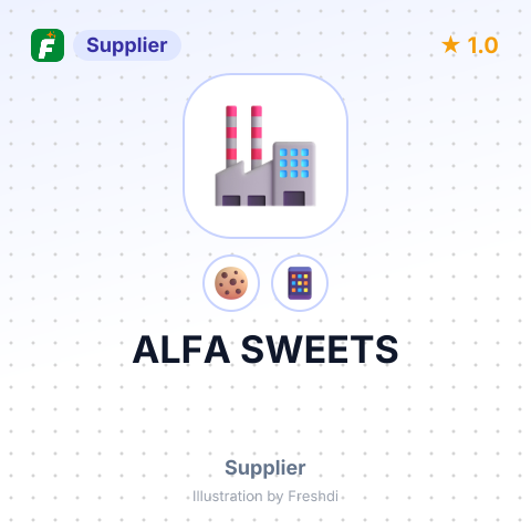 ALFA SWEETS – summary card, no photo uploaded yet