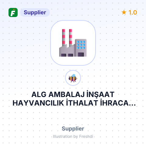 ALG AMBALAJ İNŞAAT HAYVANCILIK İTHALAT İHRACAT SANAYİ VE DIŞ TİCARET LİMİTED ŞİRKETİ – summary card, no photo uploaded yet