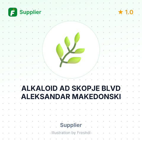 ALKALOID AD SKOPJE BLVD ALEKSANDAR MAKEDONSKI – summary card, no photo uploaded yet