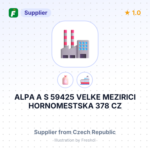 ALPA A S 59425 VELKE MEZIRICI HORNOMESTSKA 378 CZ – summary card, no photo uploaded yet