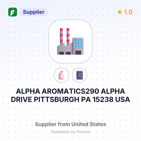 ALPHA AROMATICS290 ALPHA DRIVE PITTSBURGH PA 15238 USA – summary card, no photo uploaded yet