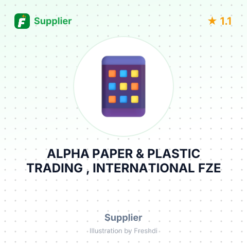 ALPHA PAPER & PLASTIC TRADING , INTERNATIONAL FZE – summary card, no photo uploaded yet