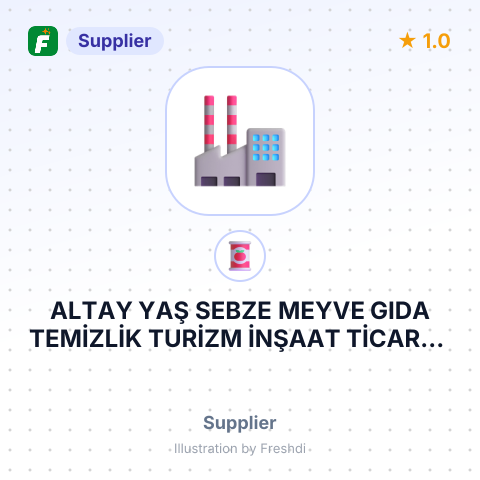 ALTAY YAŞ SEBZE MEYVE GIDA TEMİZLİK TURİZM İNŞAAT TİCARET VE SANAYİ LİMİTED ŞİRKETİ – summary card, no photo uploaded yet