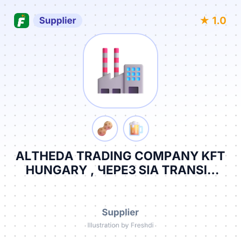 ALTHEDA TRADING COMPANY KFT HUNGARY , ЧЕРЕЗ SIA TRANSIT GROUP, РИГА, ЛАТВИЯ – summary card, no photo uploaded yet