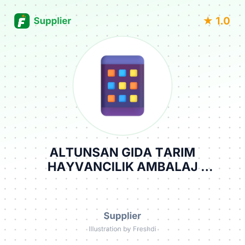 ALTUNSAN GIDA TARIM HAYVANCILIK AMBALAJ KIRTASİYE HEDİYELİK EŞYA PAZARLAMA VE SANAYİ TİCARET LİMİTED ŞİRKETİ – summary card, no photo uploaded yet