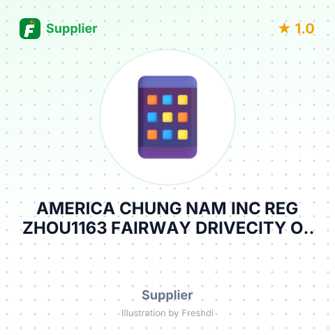 AMERICA CHUNG NAM INC REG ZHOU1163 FAIRWAY DRIVECITY OF INDUSTRY, CA – summary card, no photo uploaded yet