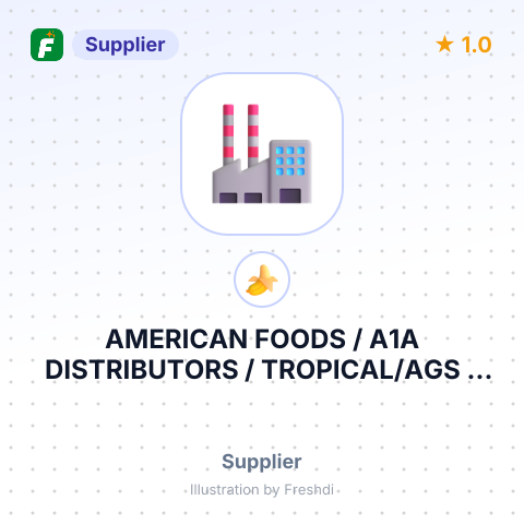 AMERICAN FOODS / A1A DISTRIBUTORS / TROPICAL/AGS – summary card, no photo uploaded yet