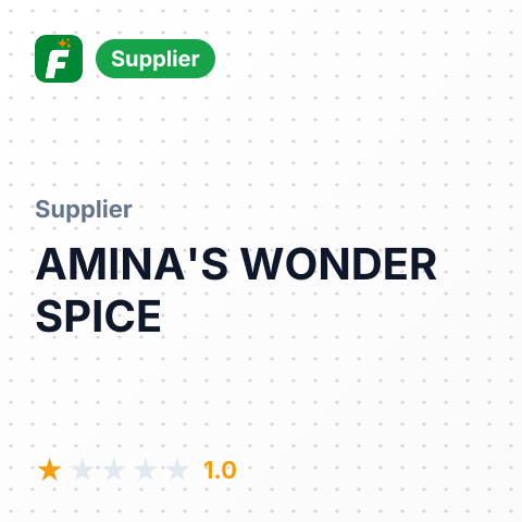 AMINA'S WONDER SPICE – summary card, no photo uploaded yet