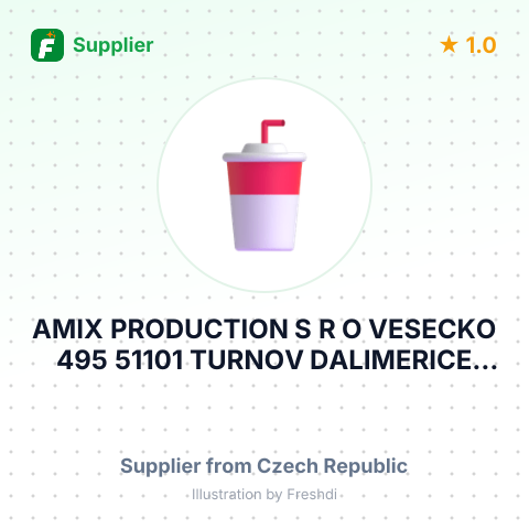 AMIX PRODUCTION S R O VESECKO 495 51101 TURNOV DALIMERICE CZECH REPUBLIC – summary card, no photo uploaded yet