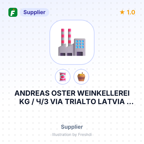 ANDREAS OSTER WEINKELLEREI KG / Ч/З VIA TRIALTO LATVIA KEKAVA DOMINANTE SAULGOZI LV- – summary card, no photo uploaded yet