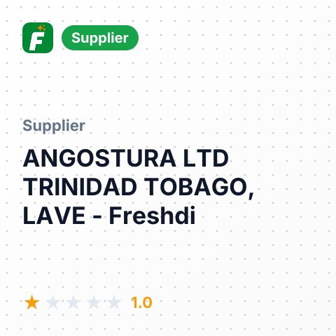 ANGOSTURA LTD TRINIDAD TOBAGO, LAVE – summary card, no photo uploaded yet