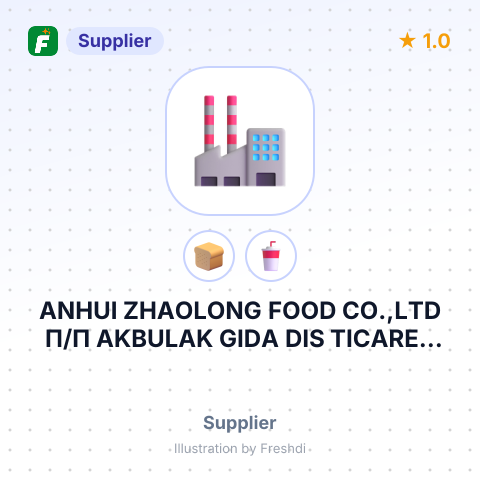 ANHUI ZHAOLONG FOOD CO.,LTD П/П AKBULAK GIDA DIS TICARET LIMITED – summary card, no photo uploaded yet