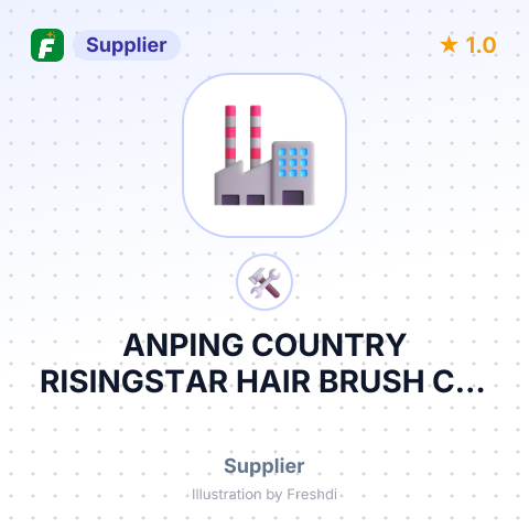 ANPING COUNTRY RISINGSTAR HAIR BRUSH CO.,LTD INDUSTRY AREA WANGGEZHUANG RAOAN ROAD ANPING COUNTRY HEBEI CHINA – summary card, no photo uploaded yet