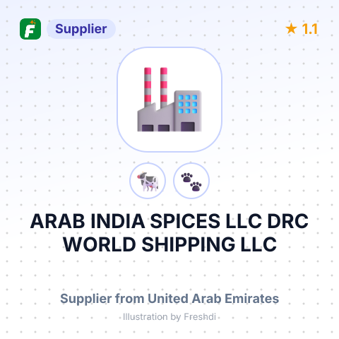 ARAB INDIA SPICES LLC DRC WORLD SHIPPING LLC – summary card, no photo uploaded yet
