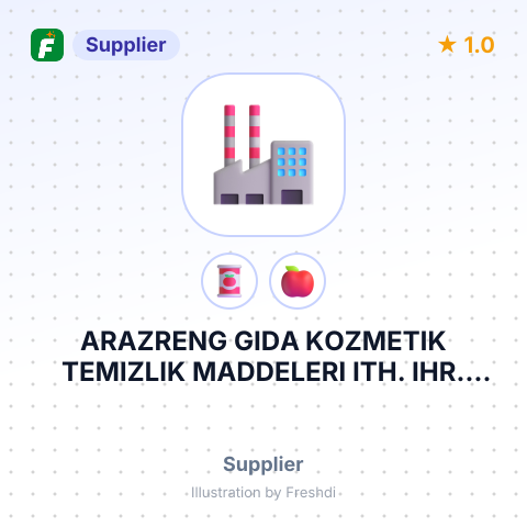 ARAZRENG GIDA KOZMETIK TEMIZLIK MADDELERI ITH. IHR. SAN. VE TICARET LTD – summary card, no photo uploaded yet