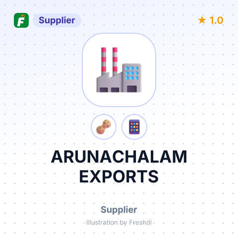ARUNACHALAM EXPORTS – summary card, no photo uploaded yet