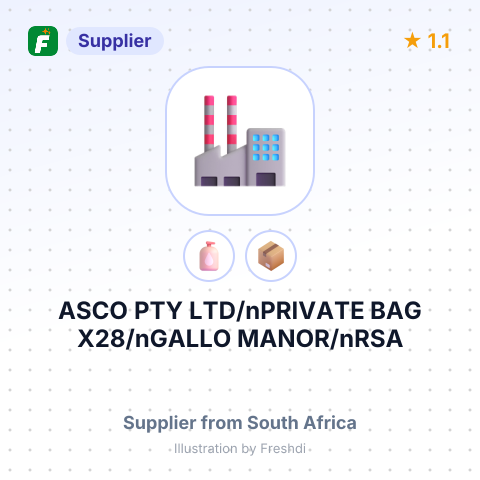 ASCO PTY LTD/nPRIVATE BAG X28/nGALLO MANOR/nRSA – summary card, no photo uploaded yet