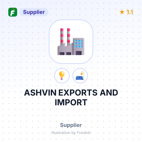 ASHVIN EXPORTS AND IMPORT – summary card, no photo uploaded yet