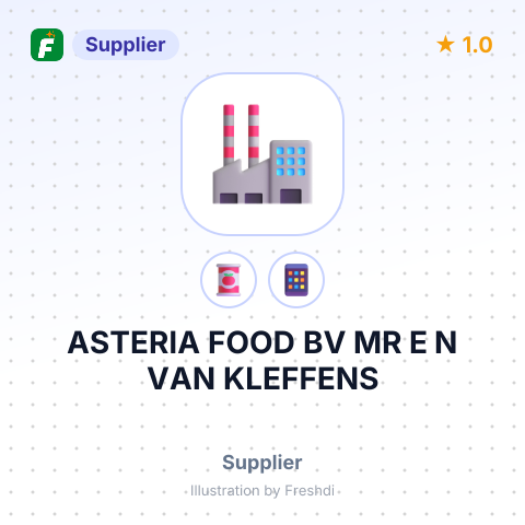ASTERIA FOOD BV MR E N VAN KLEFFENS – summary card, no photo uploaded yet