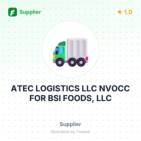 ATEC LOGISTICS LLC NVOCC FOR BSI FOODS, LLC – summary card, no photo uploaded yet