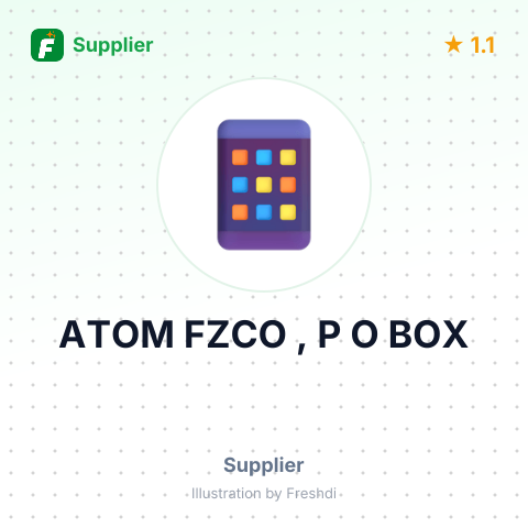 ATOM FZCO , P O BOX – summary card, no photo uploaded yet