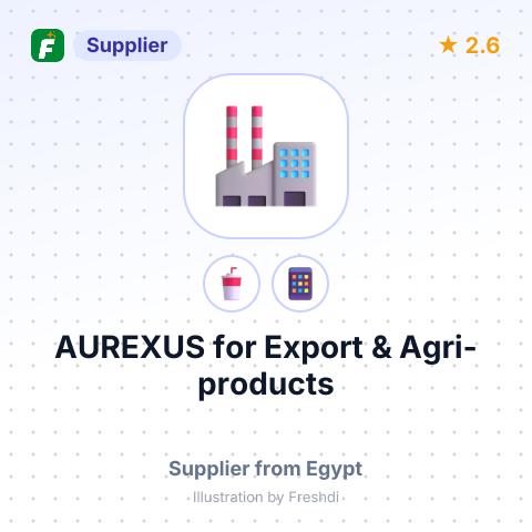 AUREXUS for Export & Agri-products – summary card, no photo uploaded yet