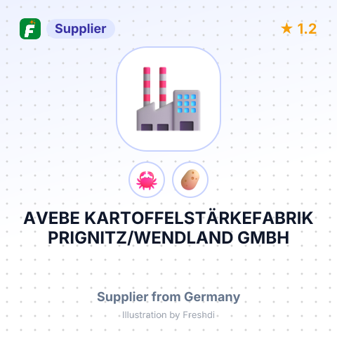 AVEBE KARTOFFELSTÄRKEFABRIK PRIGNITZ/WENDLAND GMBH – summary card, no photo uploaded yet