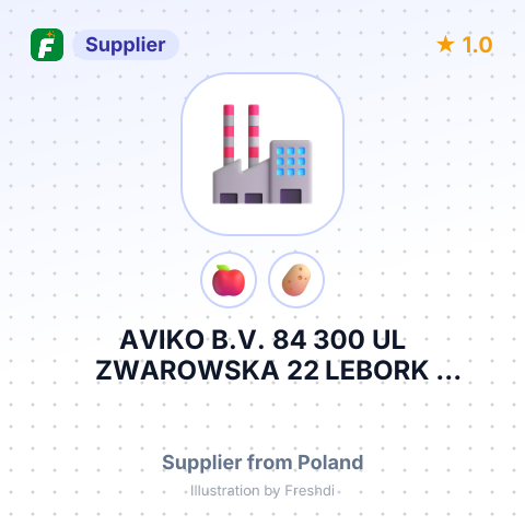 AVIKO B.V. 84 300 UL ZWAROWSKA 22 LEBORK ПОЛЬЩА – summary card, no photo uploaded yet