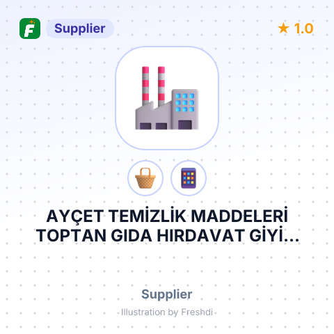 AYÇET TEMİZLİK MADDELERİ TOPTAN GIDA HIRDAVAT GİYİM OTOMOTİV İTHALAT İHRACAT SANAYİ VE TİCARET LİMİTED ŞİRKETİ – summary card, no photo uploaded yet