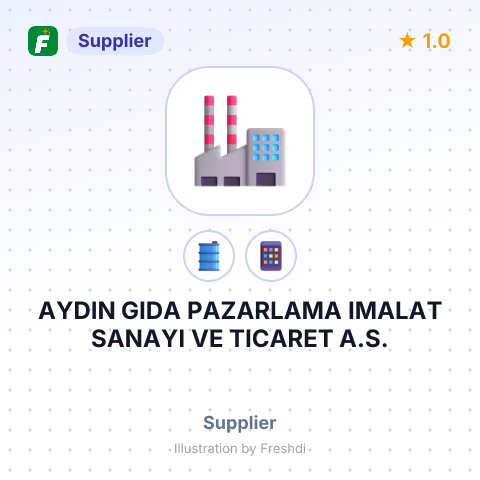 AYDIN GIDA PAZARLAMA IMALAT SANAYI VE TICARET A.S. – summary card, no photo uploaded yet