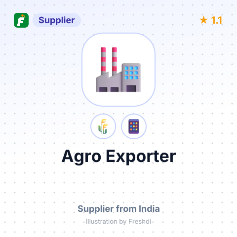 Agro Exporter  – summary card, no photo uploaded yet