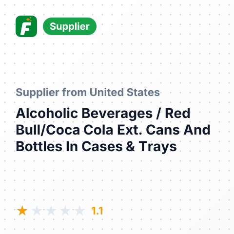 Alcoholic Beverages / Red Bull/Coca Cola Ext. Cans And Bottles In Cases & Trays – summary card, no photo uploaded yet