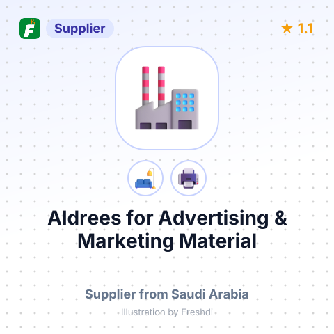 Aldrees for Advertising & Marketing Material – summary card, no photo uploaded yet