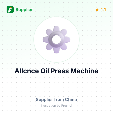 Allcnce Oil Press Machine – summary card, no photo uploaded yet